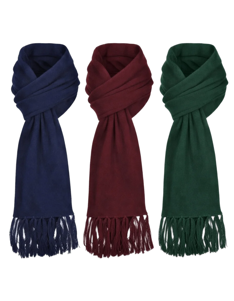 Winter school mufflers for Nepal uniforms in custom school colours