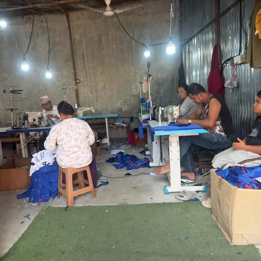 School uniform production at Shulav, Kathmandu Nepal